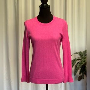 Talbots pink long sleeve sweater. Size small petite. Hot pink with flared cuffs.